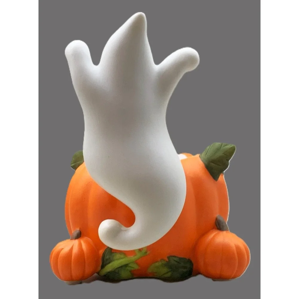 PartyLite Ghost Spooky Pumpkin Halloween Candle Holder Retired NIB w New Votive